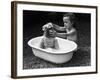 Baby Siblings Taking a Bath-Bettmann-Framed Photographic Print