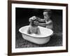 Baby Siblings Taking a Bath-Bettmann-Framed Photographic Print