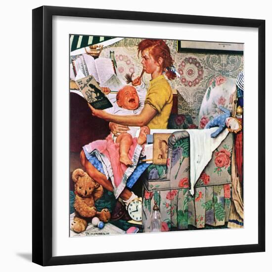 "Baby Sitter", November 8,1947-Norman Rockwell-Framed Giclee Print