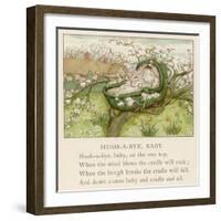 Baby Sleeps in Its Cradle Among the Apple Blossom Unaware of the Danger That-Kate Greenaway-Framed Photographic Print