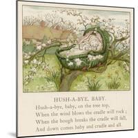Baby Sleeps in Its Cradle Among the Apple Blossom Unaware of the Danger That-Kate Greenaway-Mounted Photographic Print