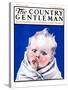 "Baby Sucking Thumb," Country Gentleman Cover, January 26, 1924-Neil Hott-Stretched Canvas