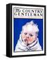 "Baby Sucking Thumb," Country Gentleman Cover, January 26, 1924-Neil Hott-Framed Stretched Canvas