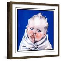 "Baby Sucking Thumb,"January 26, 1924-Neil Hott-Framed Giclee Print