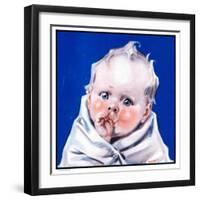 "Baby Sucking Thumb,"January 26, 1924-Neil Hott-Framed Giclee Print