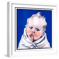 "Baby Sucking Thumb,"January 26, 1924-Neil Hott-Framed Giclee Print