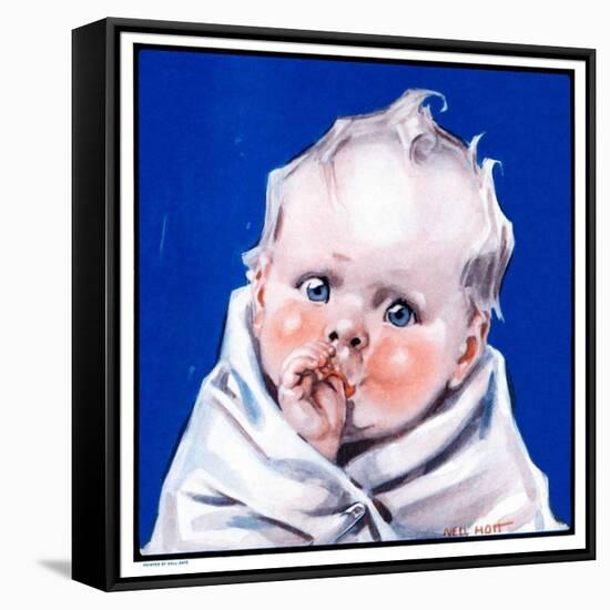 "Baby Sucking Thumb,"January 26, 1924-Neil Hott-Framed Stretched Canvas