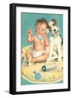 Baby Talks, Dog Listens-Charlotte Becker-Framed Giclee Print