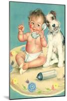 Baby Talks, Dog Listens-Charlotte Becker-Mounted Giclee Print