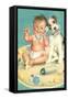 Baby Talks, Dog Listens-Charlotte Becker-Framed Stretched Canvas