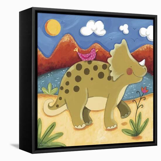 Baby Timmy The Triceratops-Sophie Harding-Framed Stretched Canvas