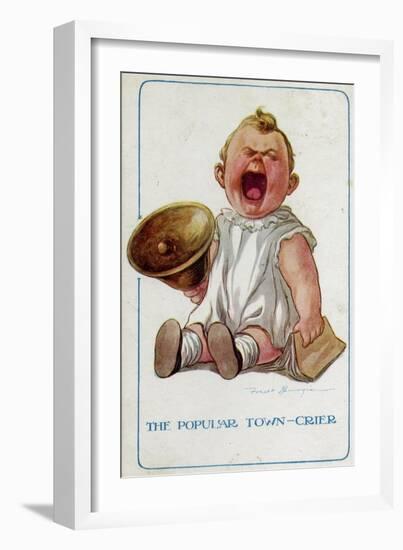 Baby, Town Crier 1921-Fred Burgin-Framed Art Print