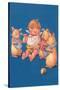 Baby with Pigs Eating Cereal-null-Stretched Canvas