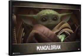 Baby Yoda - The Mandalorian - Grogu (Close up)-null-Framed Poster