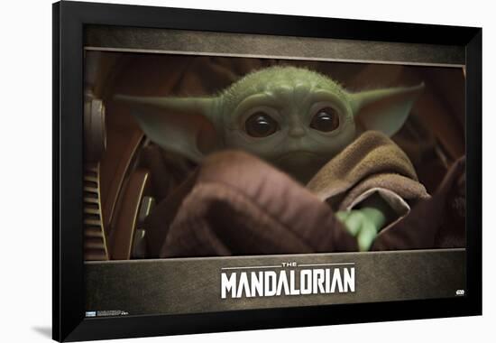 Baby Yoda - The Mandalorian - Grogu (Close up)-null-Framed Poster