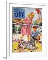 Baby Zebra - Child Life, May 1946-Katherine Wireman-Framed Giclee Print