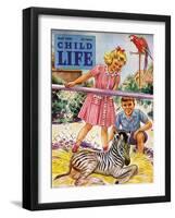 Baby Zebra - Child Life, May 1946-Katherine Wireman-Framed Giclee Print