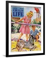 Baby Zebra - Child Life, May 1946-Katherine Wireman-Framed Giclee Print