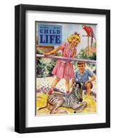 Baby Zebra - Child Life, May 1946-Katherine Wireman-Framed Premium Giclee Print