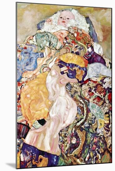 Baby-Gustav Klimt-Mounted Art Print