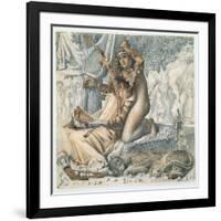 'Babylon Hath Been a Golden Cup', 1859 (Pen, Black & Brown Ink over Traces of Pencil on Paper)-Simeon Solomon-Framed Giclee Print