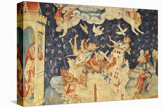 Babylon Invaded by Demons, No.66 from "The Apocalypse of Angers", 1373-87-Nicolas Bataille-Stretched Canvas