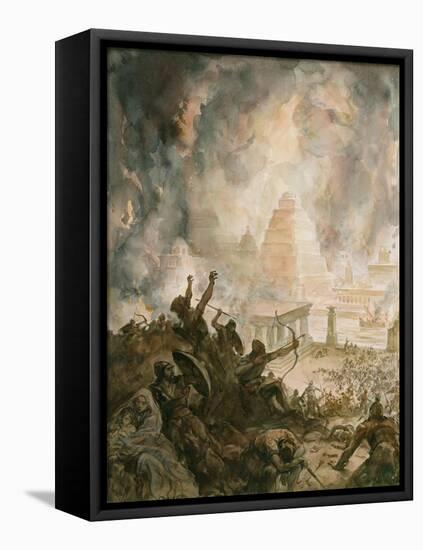 Babylon Overrun by the Medes and the Persians-Henry Coller-Framed Stretched Canvas