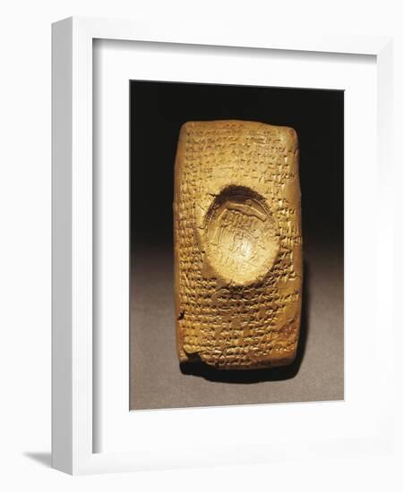 Babylonian Clay Tablet with Legal Text Written in Cuneiform Script Artefact from Ugarit-null-Framed Giclee Print