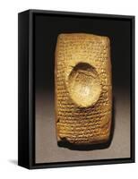 Babylonian Clay Tablet with Legal Text Written in Cuneiform Script Artefact from Ugarit-null-Framed Stretched Canvas