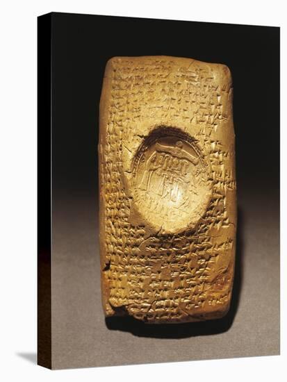 Babylonian Clay Tablet with Legal Text Written in Cuneiform Script Artefact from Ugarit-null-Stretched Canvas