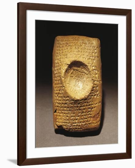 Babylonian Clay Tablet with Legal Text Written in Cuneiform Script Artefact from Ugarit-null-Framed Giclee Print