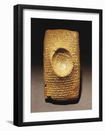 Babylonian Clay Tablet with Legal Text Written in Cuneiform Script Artefact from Ugarit-null-Framed Giclee Print