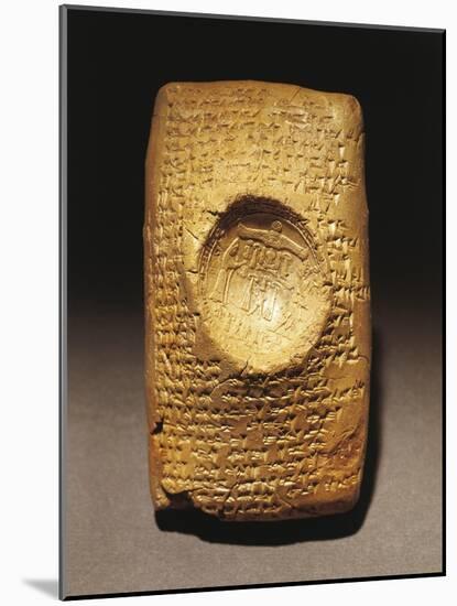 Babylonian Clay Tablet with Legal Text Written in Cuneiform Script Artefact from Ugarit-null-Mounted Giclee Print