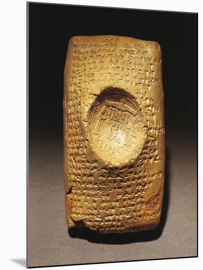 Babylonian Clay Tablet with Legal Text Written in Cuneiform Script Artefact from Ugarit-null-Mounted Giclee Print