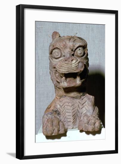 Babylonian lion-headed terracotta monster, probably representing one of the seven evil genii-Unknown-Framed Giclee Print