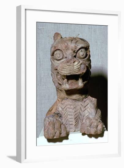 Babylonian lion-headed terracotta monster, probably representing one of the seven evil genii-Unknown-Framed Giclee Print