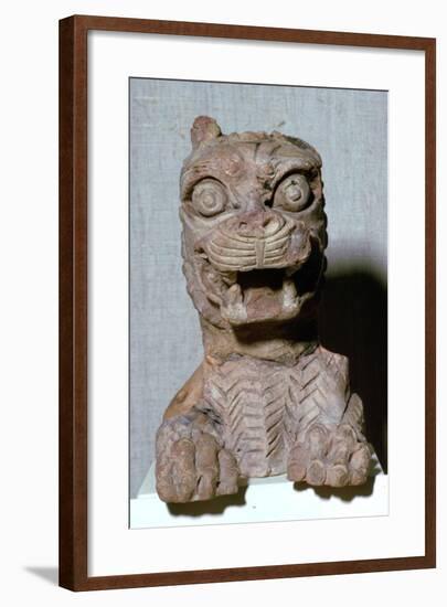 Babylonian lion-headed terracotta monster, probably representing one of the seven evil genii-Unknown-Framed Giclee Print