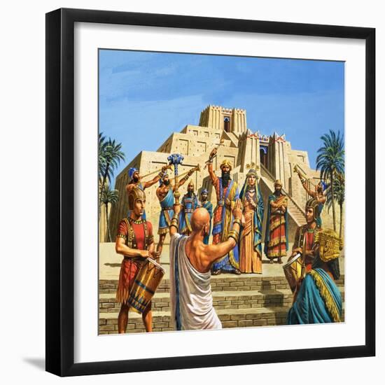 Babylonian Temple Raised to the Glory of Sargon-Roger Payne-Framed Giclee Print