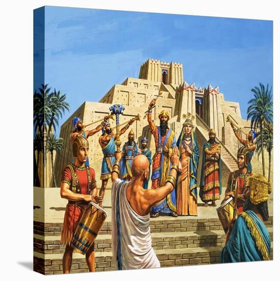 Babylonian Temple Raised to the Glory of Sargon-Roger Payne-Stretched Canvas