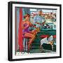 "Babysitter at Beach Stand", August 28, 1954-George Hughes-Framed Giclee Print