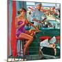 "Babysitter at Beach Stand", August 28, 1954-George Hughes-Mounted Giclee Print