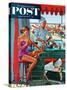 "Babysitter at Beach Stand" Saturday Evening Post Cover, August 28, 1954-George Hughes-Stretched Canvas