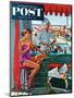 "Babysitter at Beach Stand" Saturday Evening Post Cover, August 28, 1954-George Hughes-Mounted Giclee Print