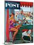 "Babysitter at Beach Stand" Saturday Evening Post Cover, August 28, 1954-George Hughes-Mounted Premium Giclee Print