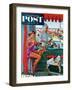 "Babysitter at Beach Stand" Saturday Evening Post Cover, August 28, 1954-George Hughes-Framed Giclee Print