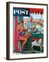 "Babysitter at Beach Stand" Saturday Evening Post Cover, August 28, 1954-George Hughes-Framed Giclee Print