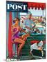 "Babysitter at Beach Stand" Saturday Evening Post Cover, August 28, 1954-George Hughes-Mounted Giclee Print