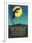 Bacardi Cocktail, Heron in Front of Moon-null-Framed Art Print