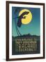 Bacardi Cocktail, Heron in Front of Moon-null-Framed Art Print