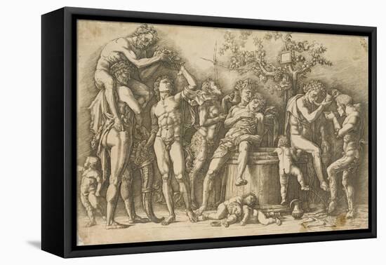 Bacchanal with a Wine Vat, c.1470-90-Andrea Mantegna-Framed Stretched Canvas